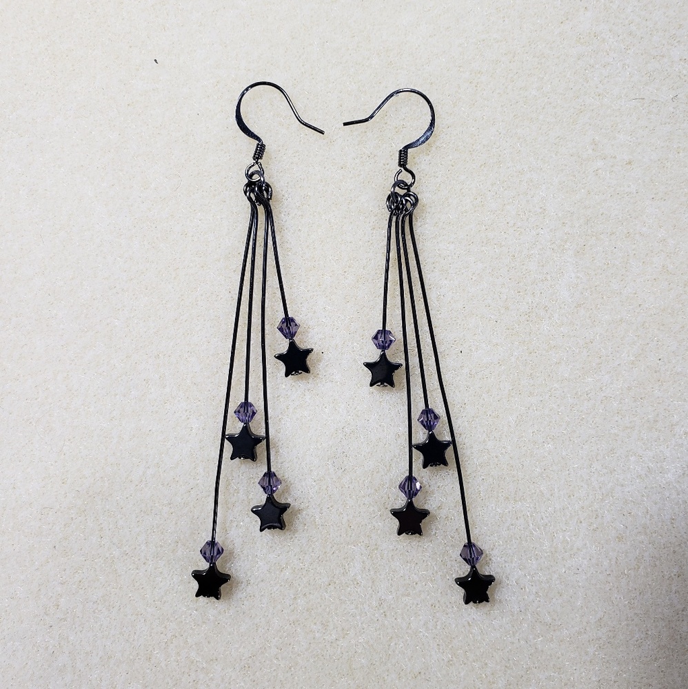 Hand made fashion earrings light purple